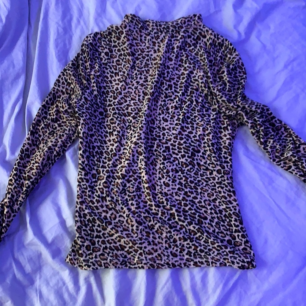 cheetah print turtle neck